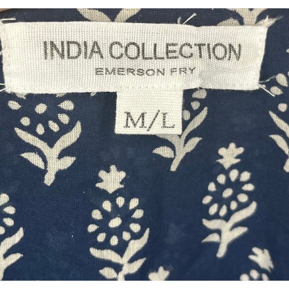EMERSON FRY India Collection Sz M/L Marguerite Blue Isla Dress - Picture 4 of 16